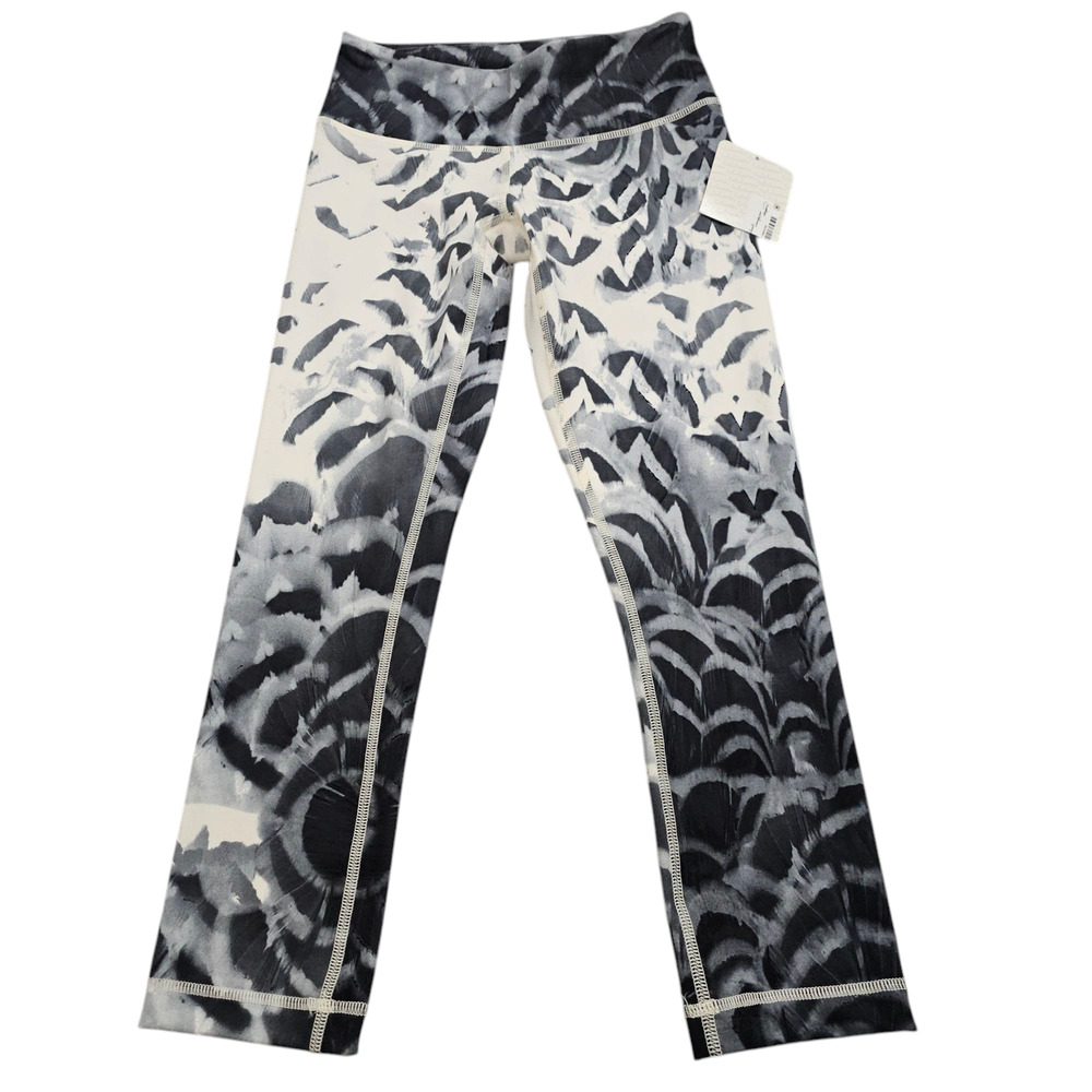 NWT Lululemon Leggings Womens Size 2 Wunder Under Crop II White Gray Stretch